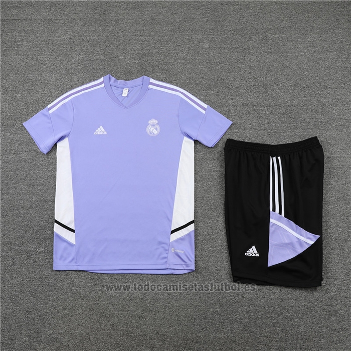 Chandal del Real Madrid Manga Corta 2022-2023 Purpura - Pantalon Corto